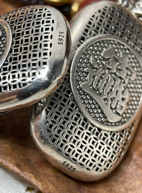 S925打标银貔貅高档汽车钥匙扣男女个性创意双面吊坠挂件满25包邮