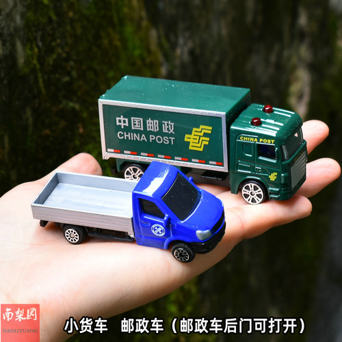 小号工程车合金仿真汽车模型开门邮政货车消防垃圾车男孩儿童玩具-图1
