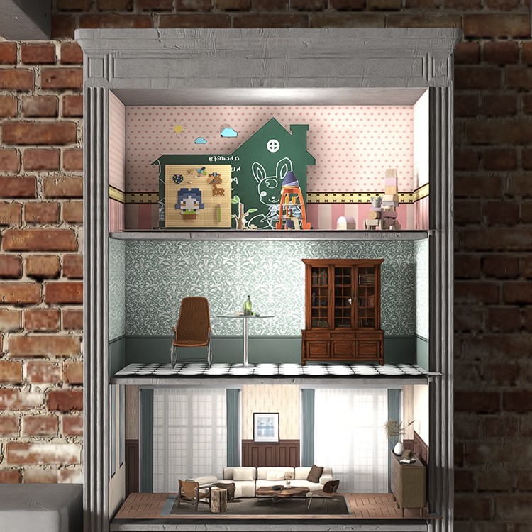 【娃柜改造计划】BJD小布BLYTHE手办场景展示收纳柜背景墙纸定制 - 图1