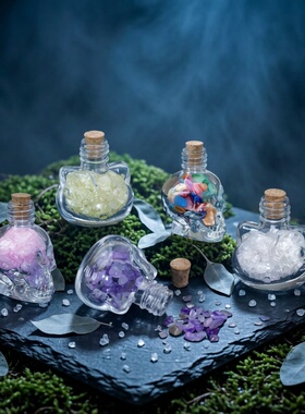 润阳珠宝紫黄水晶骷髅许愿瓶