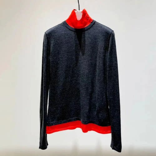 深圳南油高端女装2026春季新款极简风通勤假两件软糯质感针织衫女 - 图2