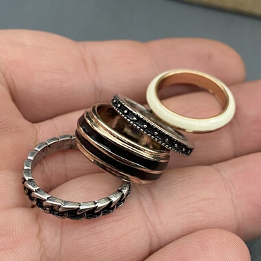 欧美外贸饰品时尚个性夸张戒指女多款颜色戒指指环戒指套装AA06