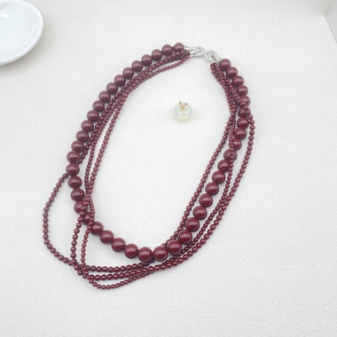 欧美外贸饰品时尚百搭气质个性夸张项链女多款颜色项链酒红色项链