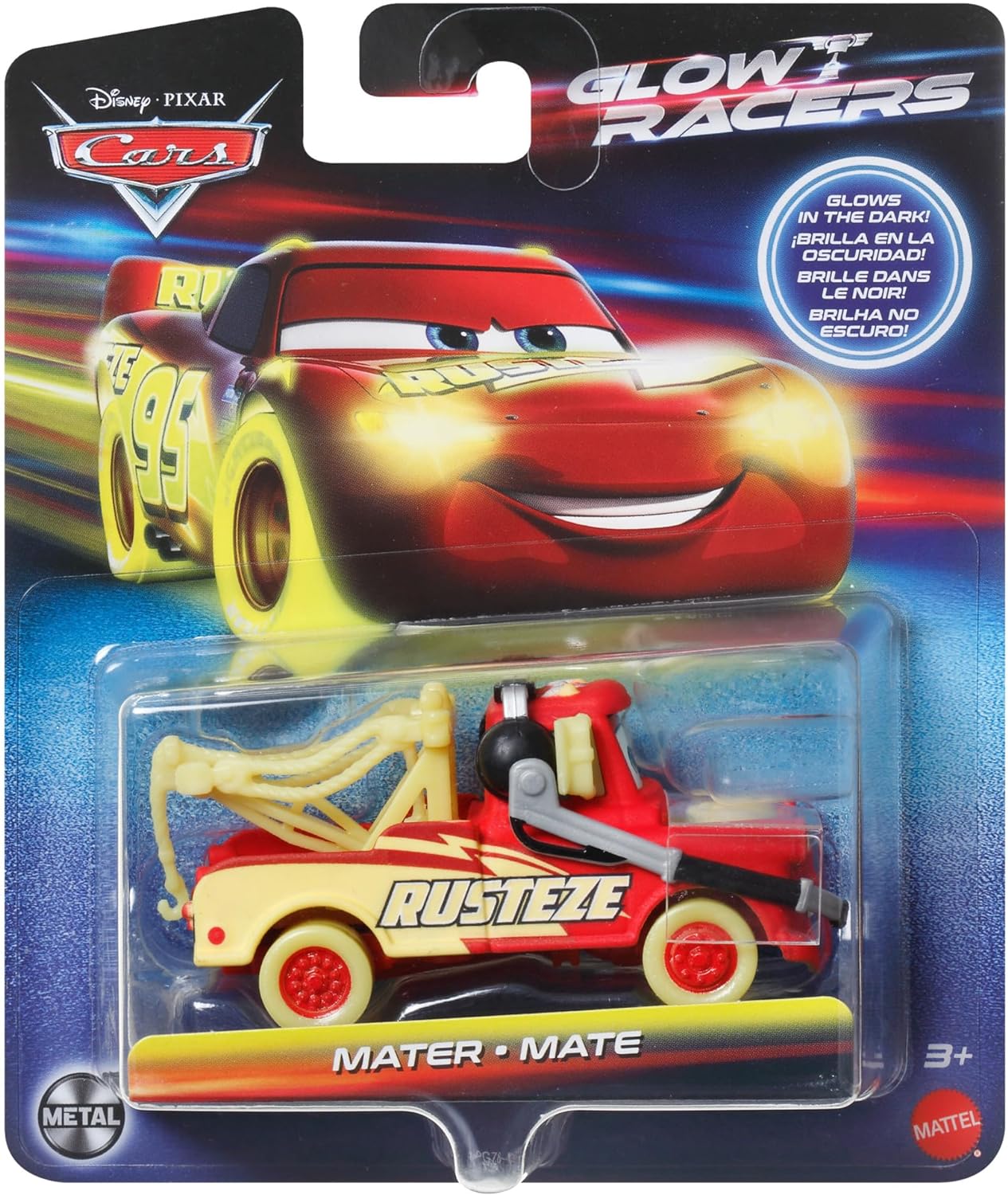 美泰汽车总动员 Pixar Cars Glow Racers 夜光系列玩具车辆模型 - 图0