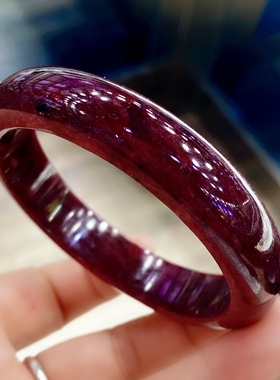 镇店之宝 一图一物 缅甸鸽血红红宝石手镯女圈口58.3MM