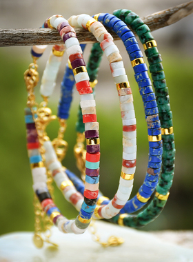 石头串珠手链女小众波西米亚