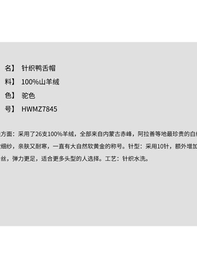 THESOONG山羊绒针织鸭舌帽