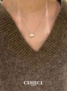 4克拉马眼钻项链女s925银老钱风