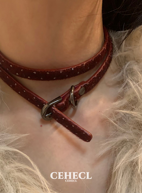 Y2K千禧辣妹颈链复古choker项链