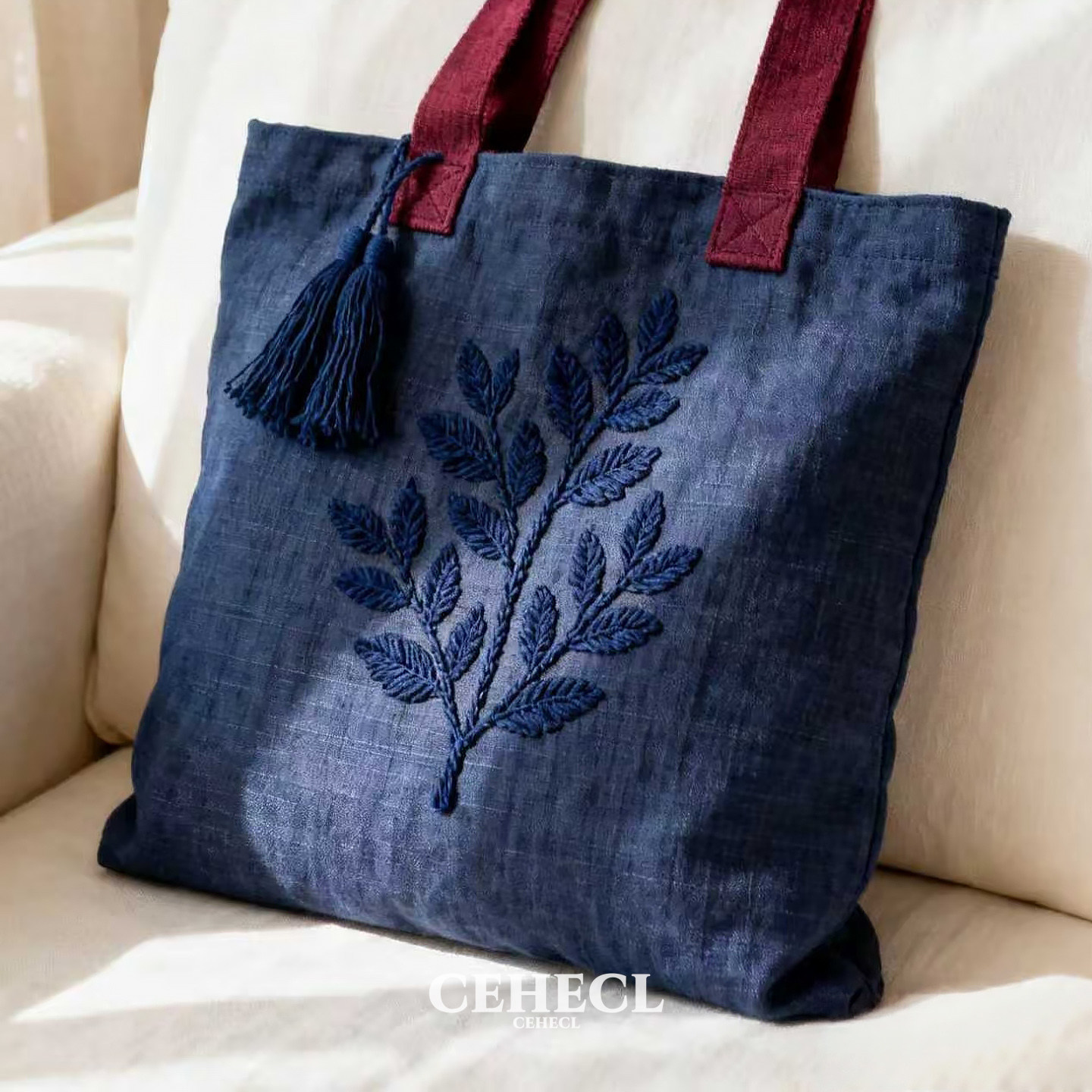 设计师同款国风刺绣帆布包小众简约手提包挎包高颜值大容量托特包,淘宝优惠券,粉丝福利购,淘宝优惠卷