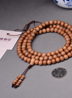 逸品〓野生林印度老山檀香佛珠手链8.2mm108颗手工珠迈索尔老料