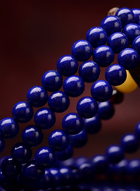 佛珠多圈手串毛衣链天然青金石