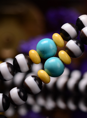 宽线一线药师珠玛瑙佛珠手链