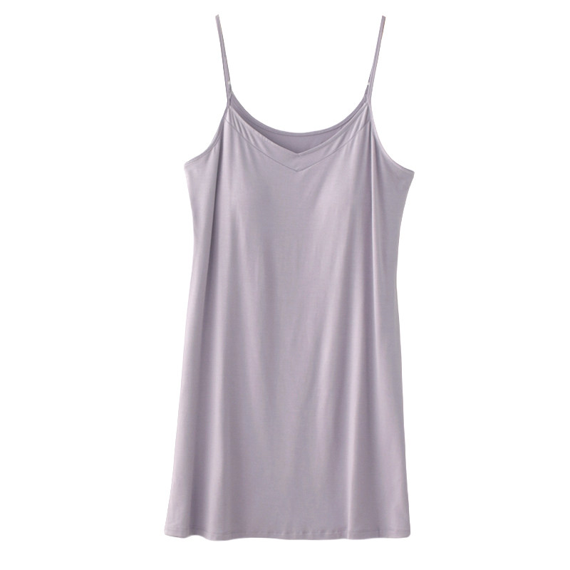 纯色带胸垫吊带睡裙女款夏季莫代尔顺滑弹力家居服睡衣打底内搭,淘宝优惠券,粉丝福利购,淘宝优惠卷