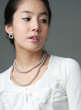 韩国版女士高级仿珍珠玻璃毛衣链