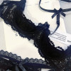 Sexy lace bra set pure desire hollow bra thin three-point underwear quarter cup free of take off