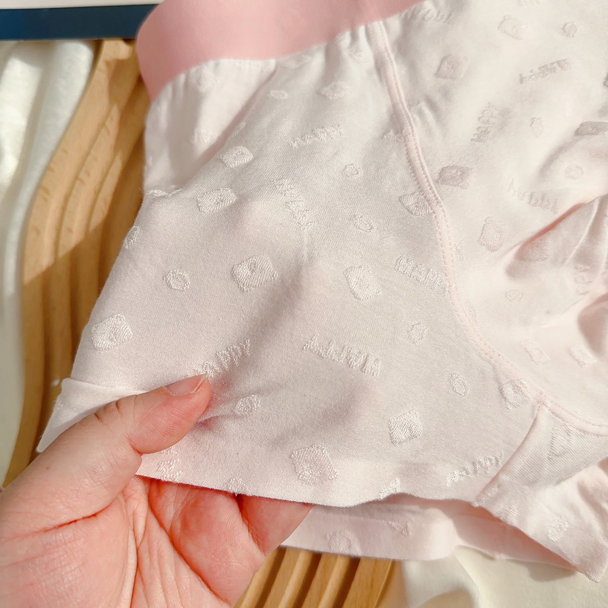 萌化绵绵糖~柔软舒适小熊提花夏季吸汗抗菌无痕男士平角内裤裤头 - 图2