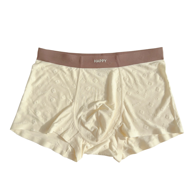 萌化绵绵糖~柔软舒适小熊提花夏季吸汗抗菌无痕男士平角内裤裤头 - 图3