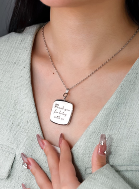 定制DIY照片项链星形几何儿童亲子毕业纪念日刻字情侣情人节礼物