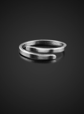 可刻字戒指交叉指环来图定制DIY刻名字字母情侣对戒女生生日礼物