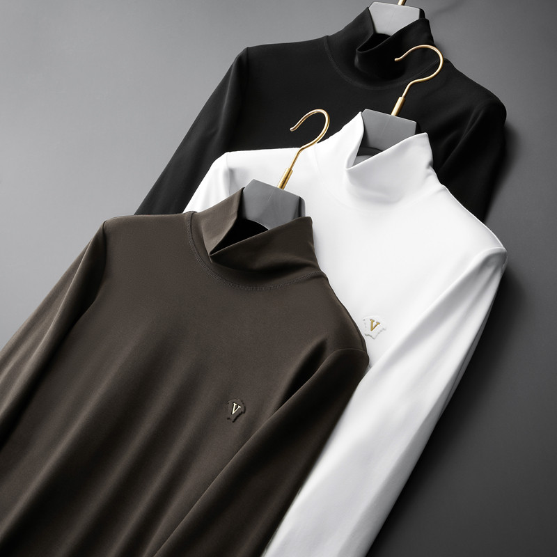 高阶新疆长绒棉打底衫 舒适柔软秋冬男士纯色百搭修身高领长袖T恤,淘宝优惠券,粉丝福利购,淘宝优惠卷