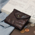 Đàn ông nam chính da cũ làm bằng da ngắn phần 30% ví retro ví đơn giản Ví Nhật - Ví tiền ví vascara Ví tiền