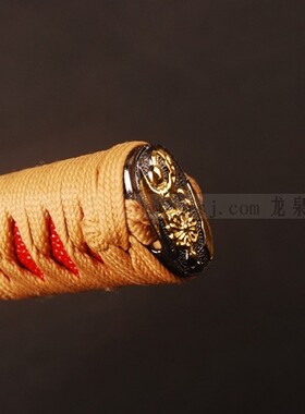 龙泉世剑 全新26cm 手柄 橙丝 双色梅花 合金配件 仿鱼皮 通用