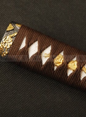 龙泉世剑 全新26cm 手柄 丝绳 双色梅花 合金配件 真鱼皮 通用