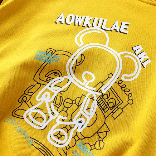 Демисезонная детская толстовка, мультяшный приятный телу лонгслив для мальчиков, в корейском стиле, детская одежда, подходит для подростков