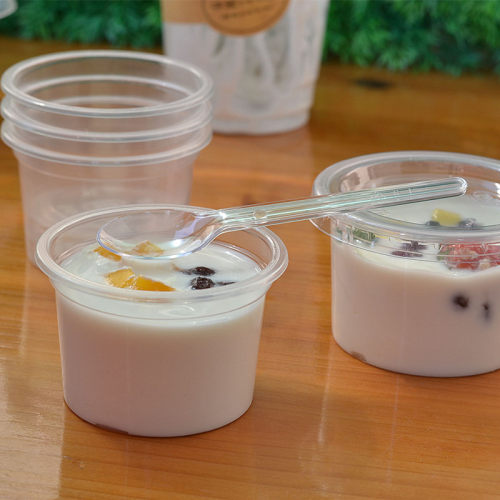 带盖 酸奶杯一次性塑料布丁杯胖胖pp果冻杯慕斯甜品杯双皮奶100套 - 图2