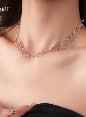 冷淡风镂空编织项链流苏项链小众