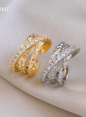 沙金（铜合金）饰品锆石三层跨境