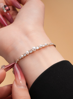 锆石珍珠手链轻奢感时尚手环