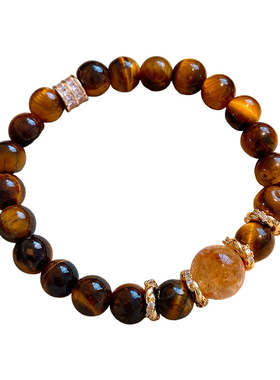 黑曜石串珠弹力手链轻奢高级手串