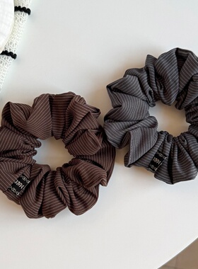 Striped Fabric Scrunchie Korean Retro Fall Hair Tie