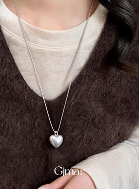 Enamel Heart Polka Dot Pendant Necklace Minimal Jewelry