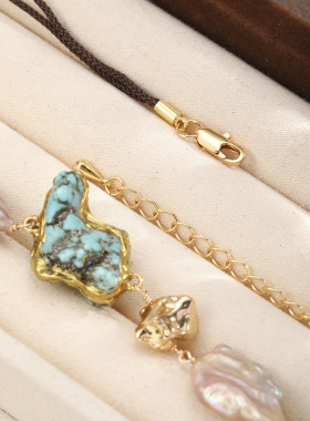 轻奢小众天然石珍珠项链女