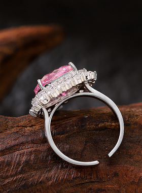 简约超闪大方钻可调节开口戒指