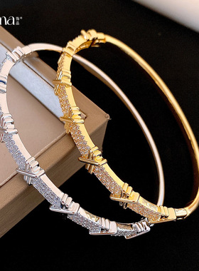 跨境欧美时尚轻奢满钻手镯