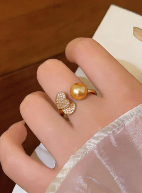 法式轻奢感爱心珍珠项链耳钉戒指