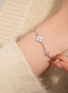 韩系超闪锆石贝母花朵手链