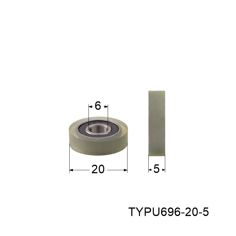 626包胶UMBB6内径成型轴承滑轮聚氨酯PU优力胶滚动轮软胶平面导轮 - 图3