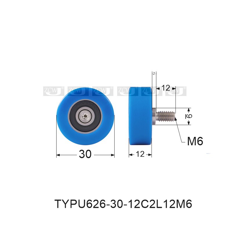 微型轴承626包胶6*30*12滑轮滚轮内径m6包胶轴承蓝色厂家直销胶轮 - 图2
