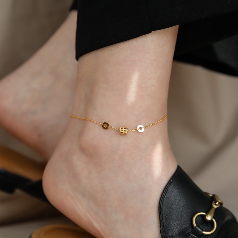 新款镀18K金小蛮腰脚链女不掉色简约冷淡风小众设计感七夕,淘宝优惠券,粉丝福利购,淘宝优惠卷
