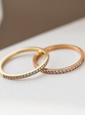 不掉色轻奢小众微镶锆石戒指