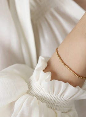 小众高级感镀18K金镭射珠手链