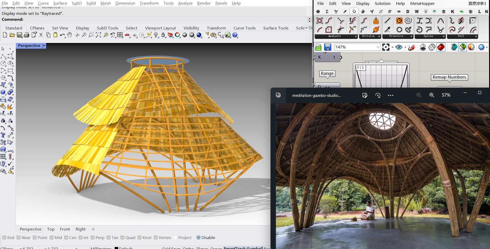 景观竹结构凉亭造型Grasshopper3d设计参数化GH电池组-图1