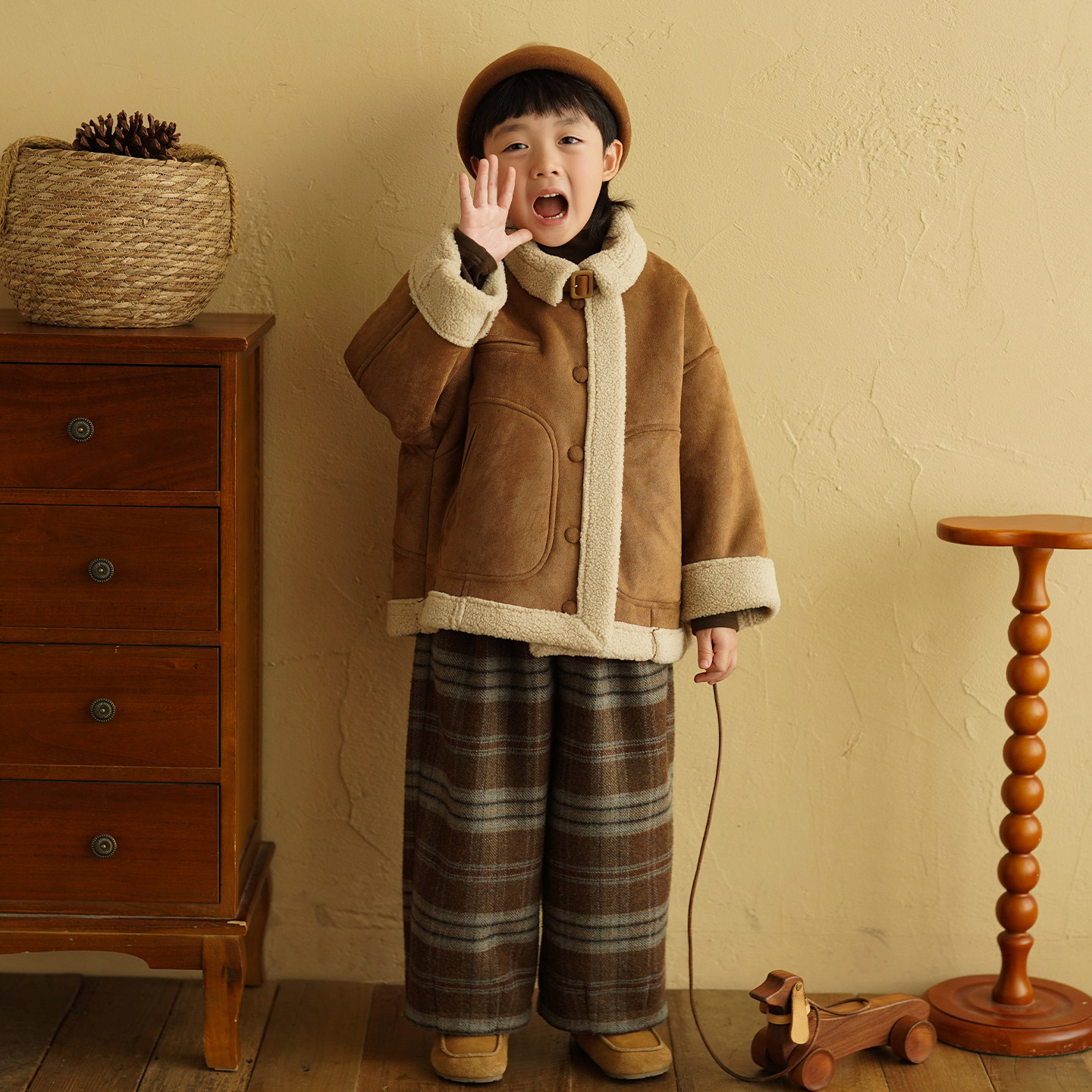 砚台家童装皮毛一体外套冬装新款宝宝衣服男童机车服儿童加厚夹克,淘宝优惠券,粉丝福利购,淘宝优惠卷