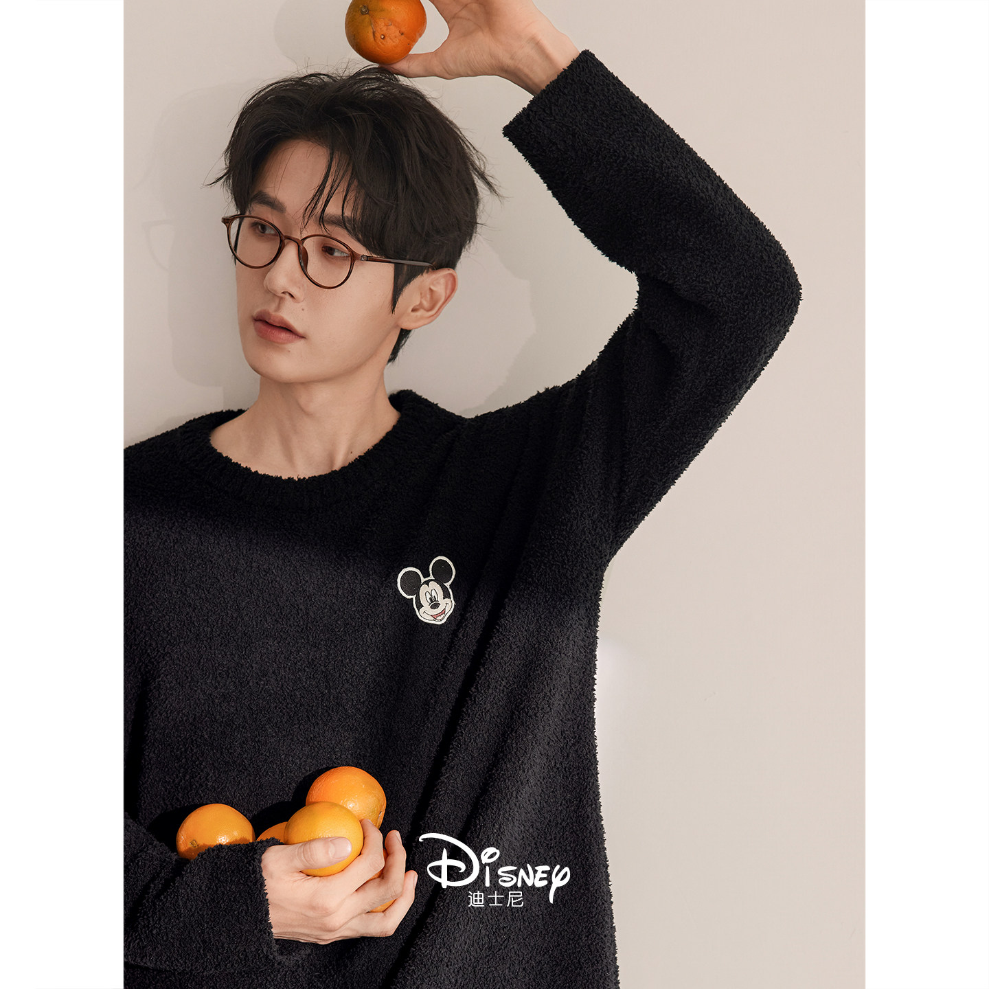 迪士尼情侣睡衣女秋冬季保暖半边绒条纹套装舒适慵懒男外穿家居服,淘宝优惠券,粉丝福利购,淘宝优惠卷