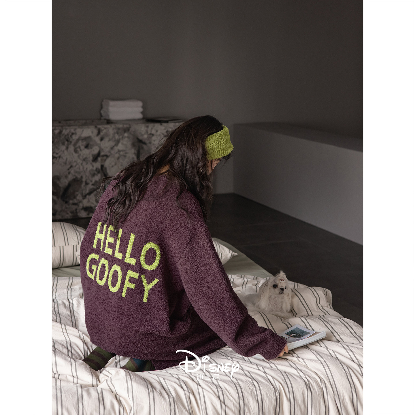 迪士尼情侣睡衣女秋冬季保暖半边绒长袖睡裙时尚慵懒男大码家居服,淘宝优惠券,粉丝福利购,淘宝优惠卷